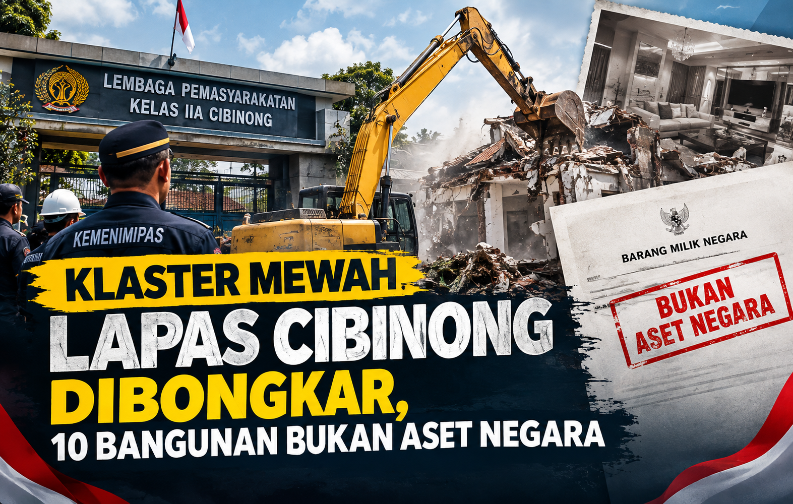 Klaster Mewah Lapas Cibinong Rata dengan Tanah, 10 Bangunan Dibongkar
