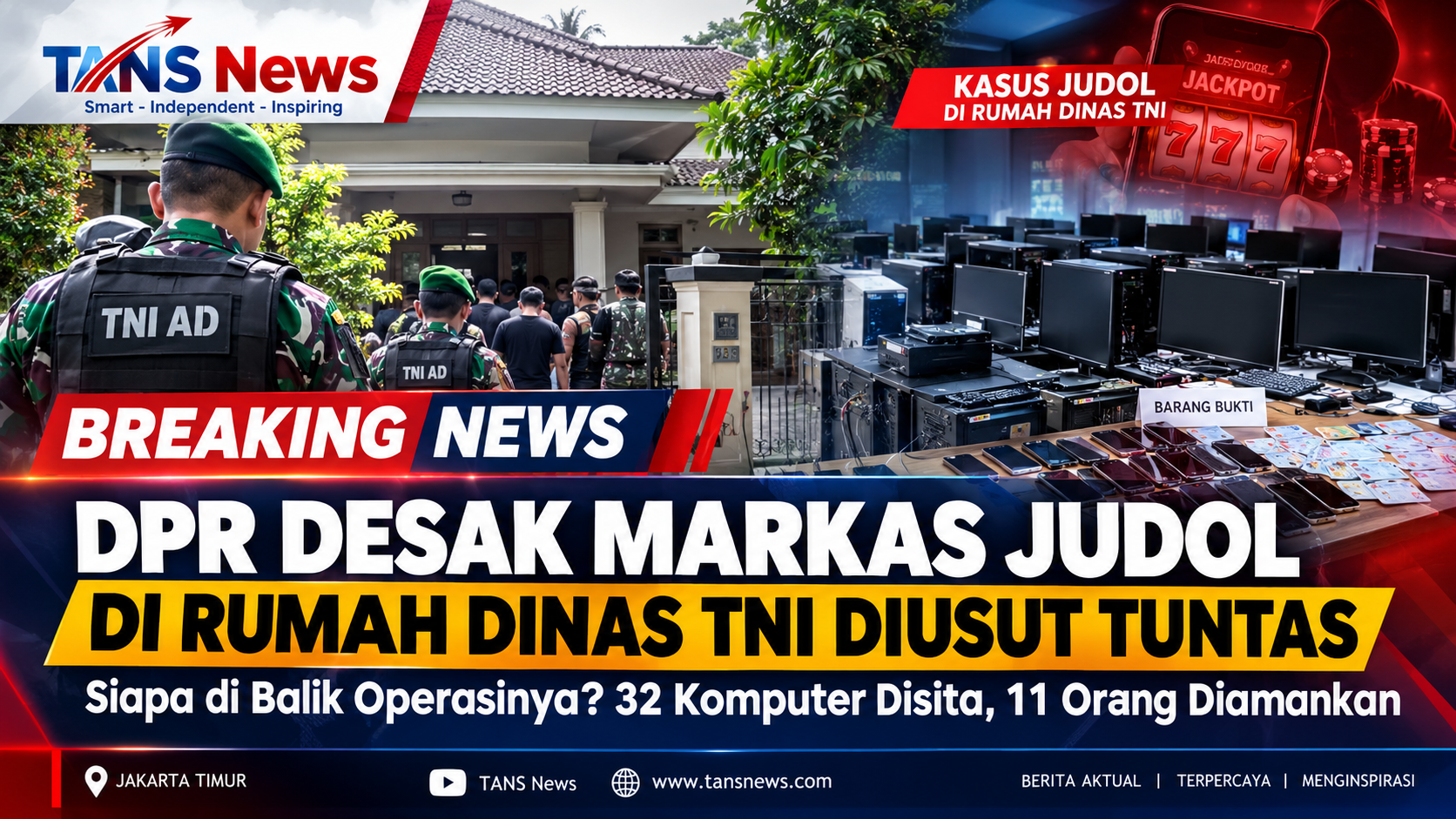 DPR Desak Kasus Dugaan Markas Judi Online di Rumah Dinas TNI Diusut Tuntas, Siapa di Balik Operasinya?