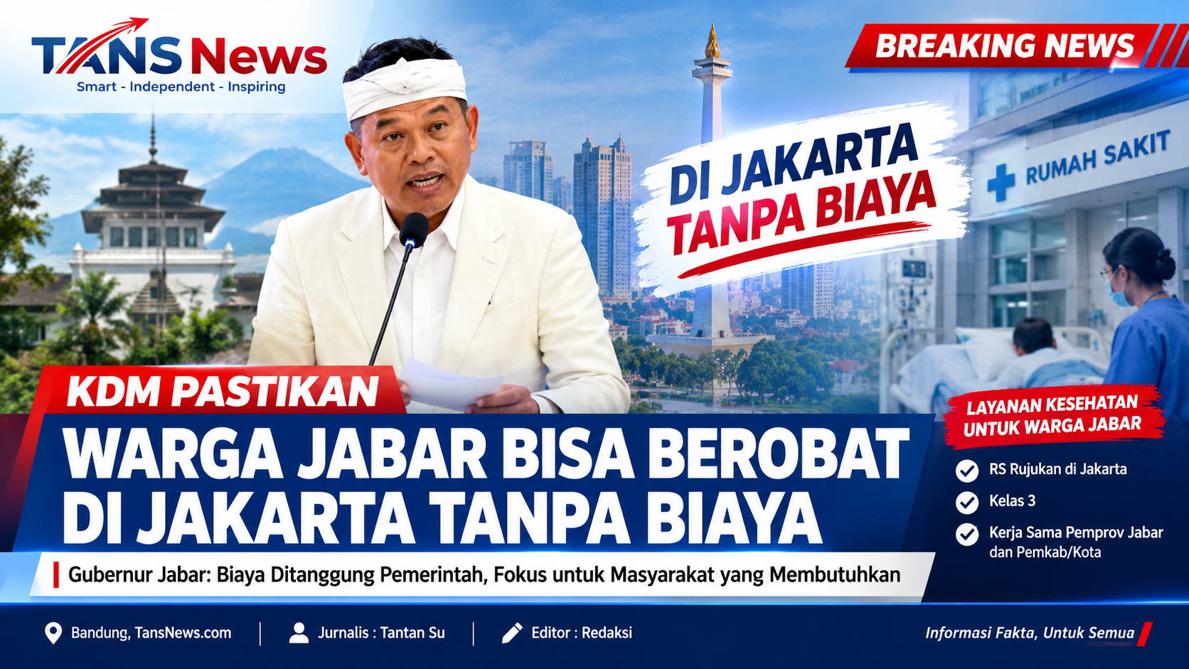 Warga Jabar Bisa Berobat Gratis di Jakarta, KDM: Biaya Ditanggung Pemerintah